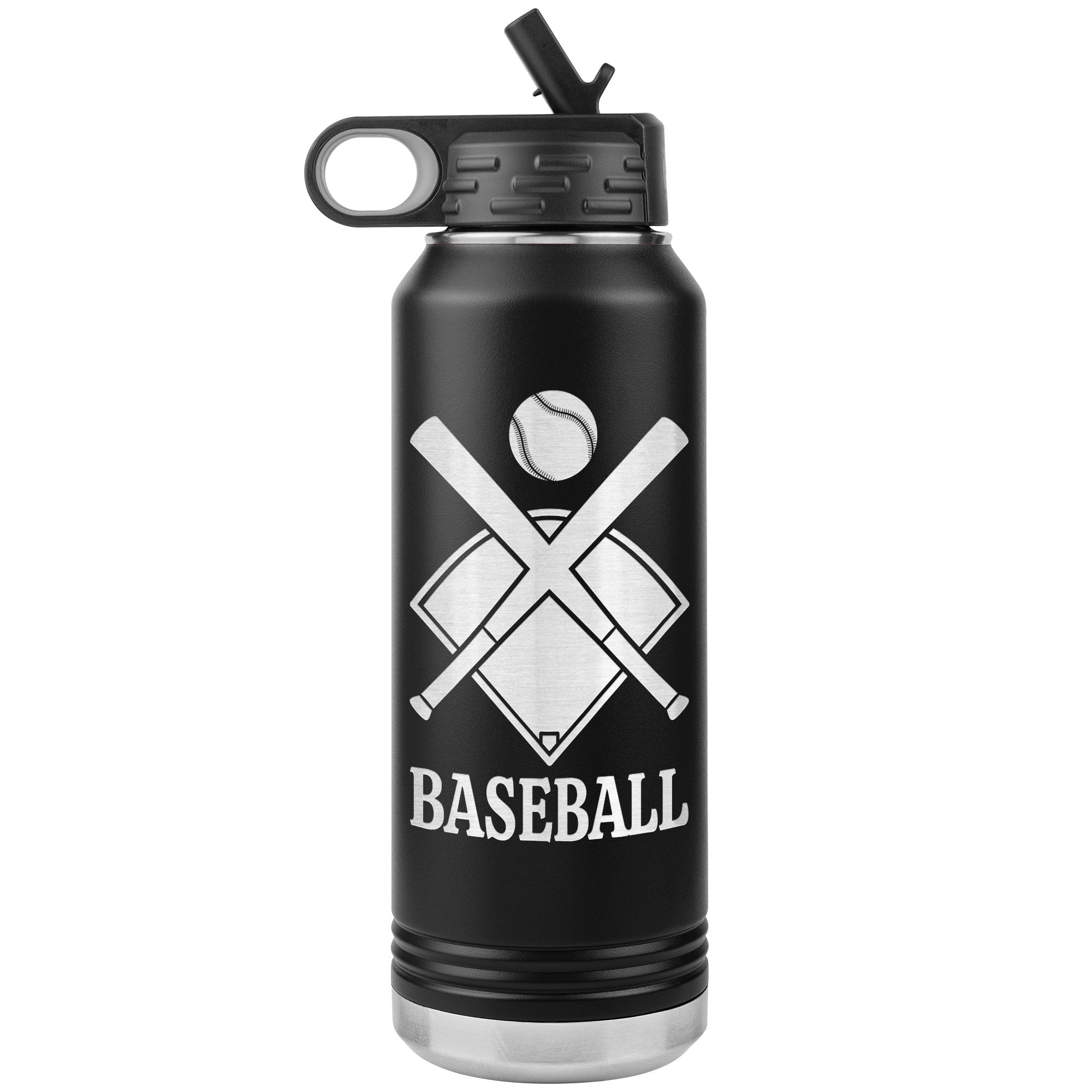 personalized baseball bottle black 1