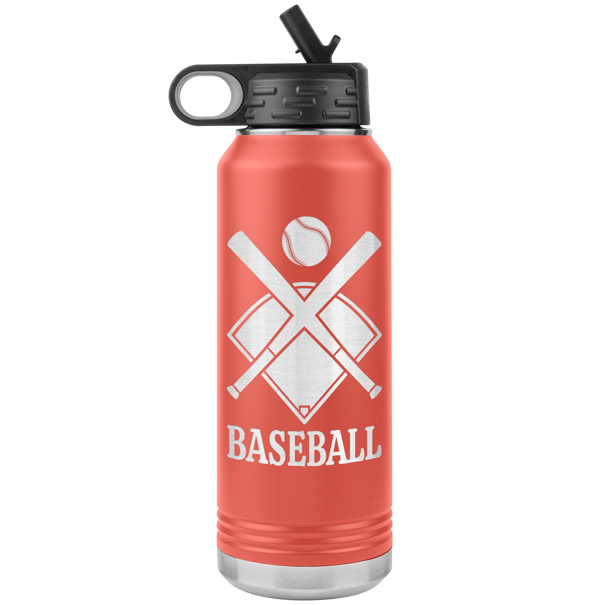 personalized baseball bottle coral 1