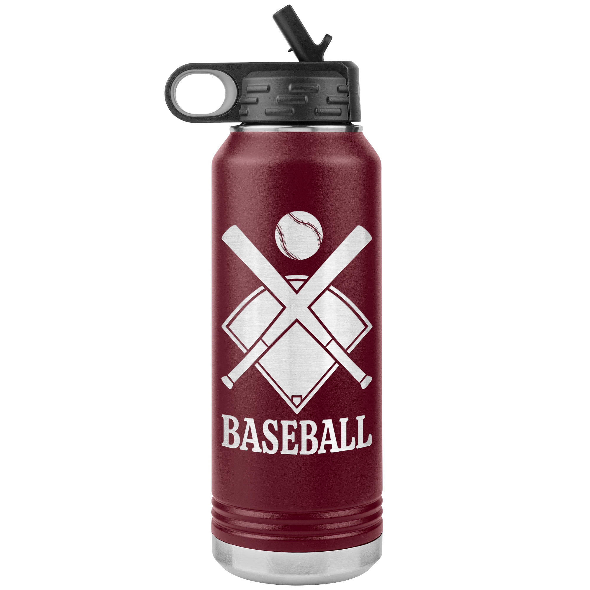 personalized baseball bottle maroon 1