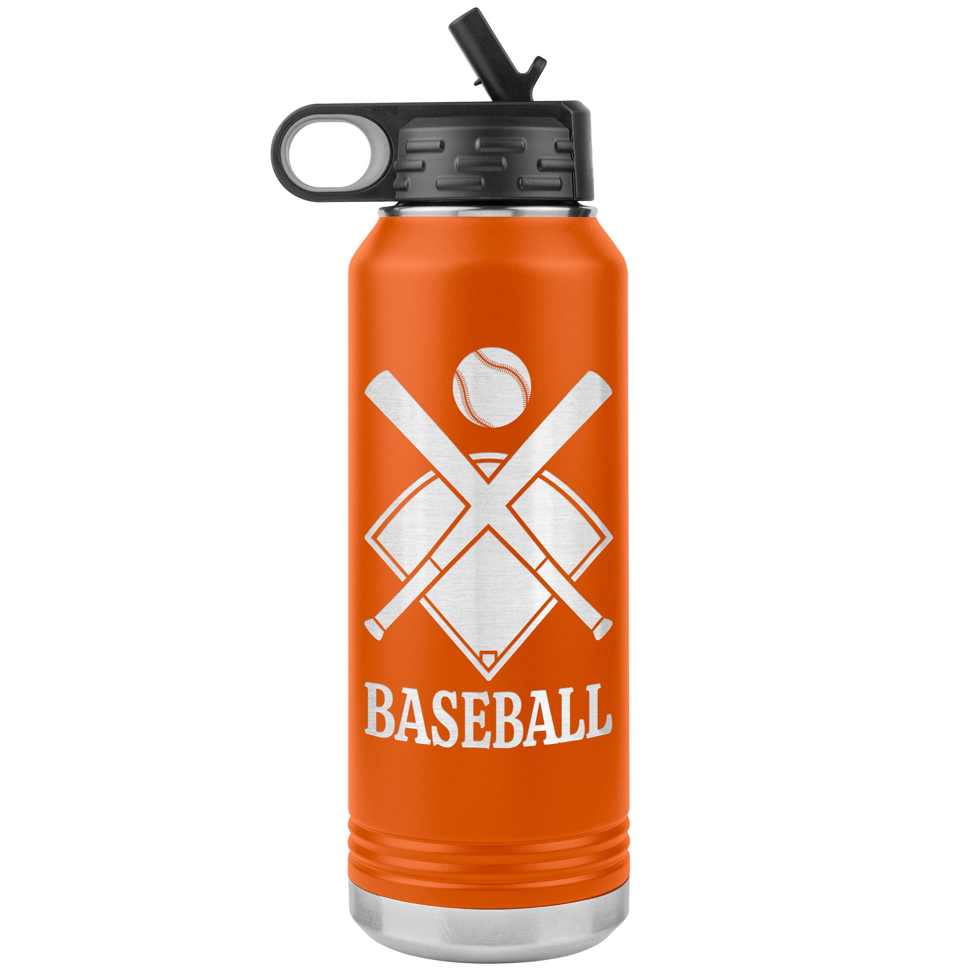 personalized baseball bottle orange 1