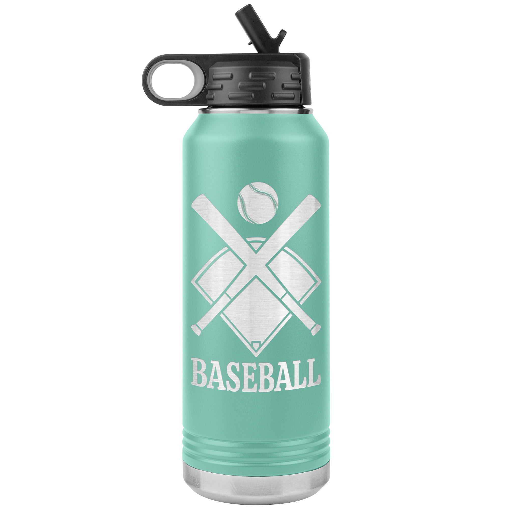 personalized baseball bottle teal 1