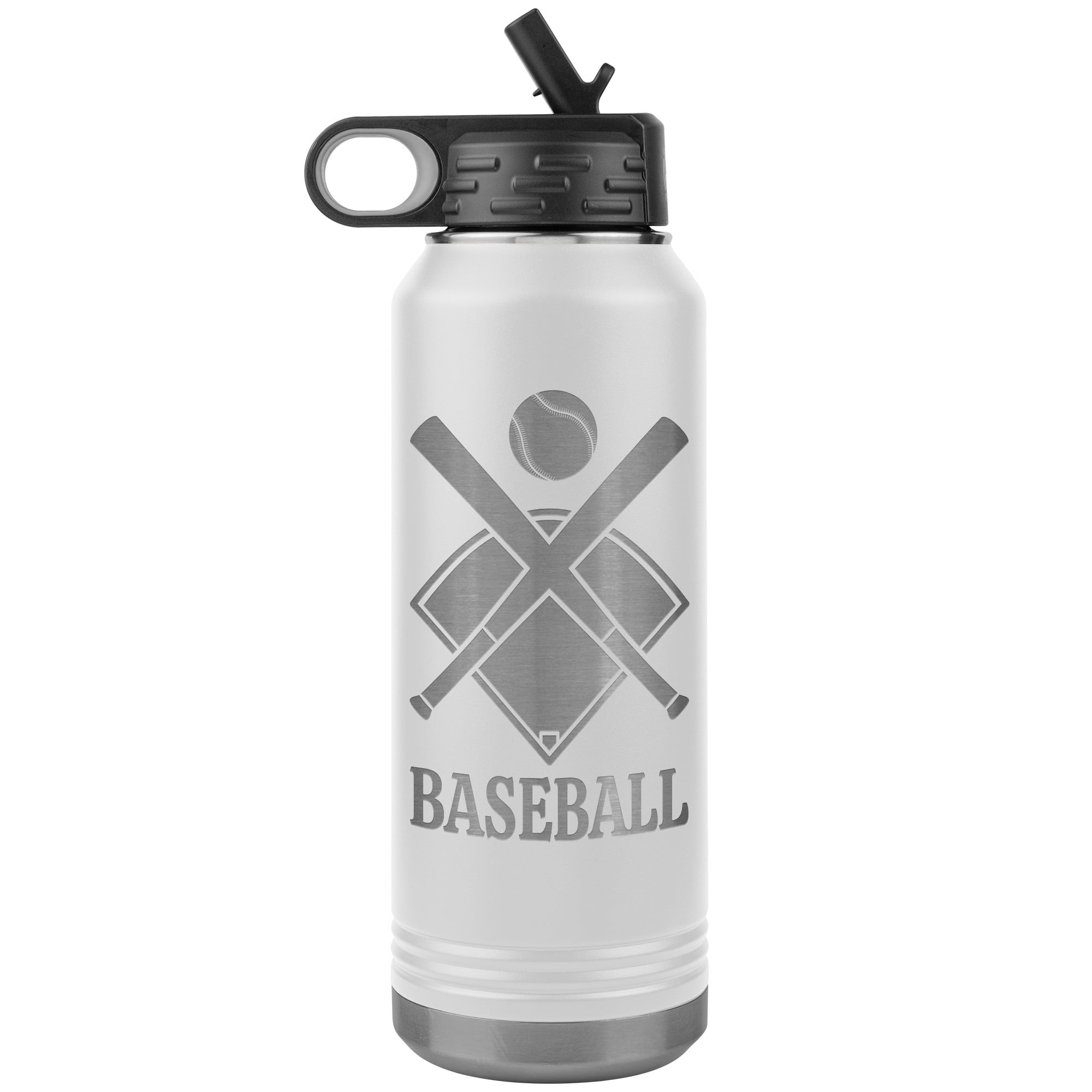 personalized baseball bottle white 1