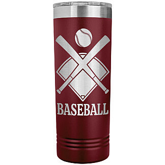 Softball/Baseball Skinny Tumbler 52 Personalized Softball Stainless Steel Tumbler