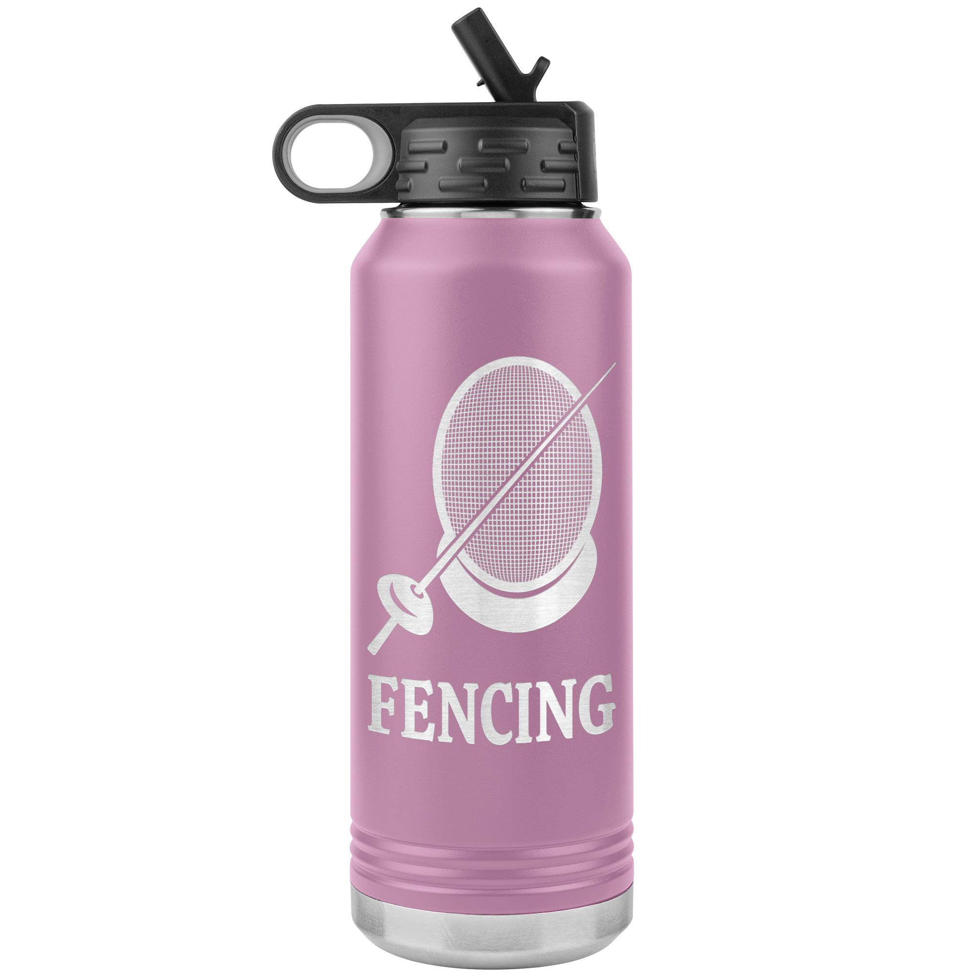 Fencing Mask Water Bottle Epee WB Tumbler LtPurple Mockup