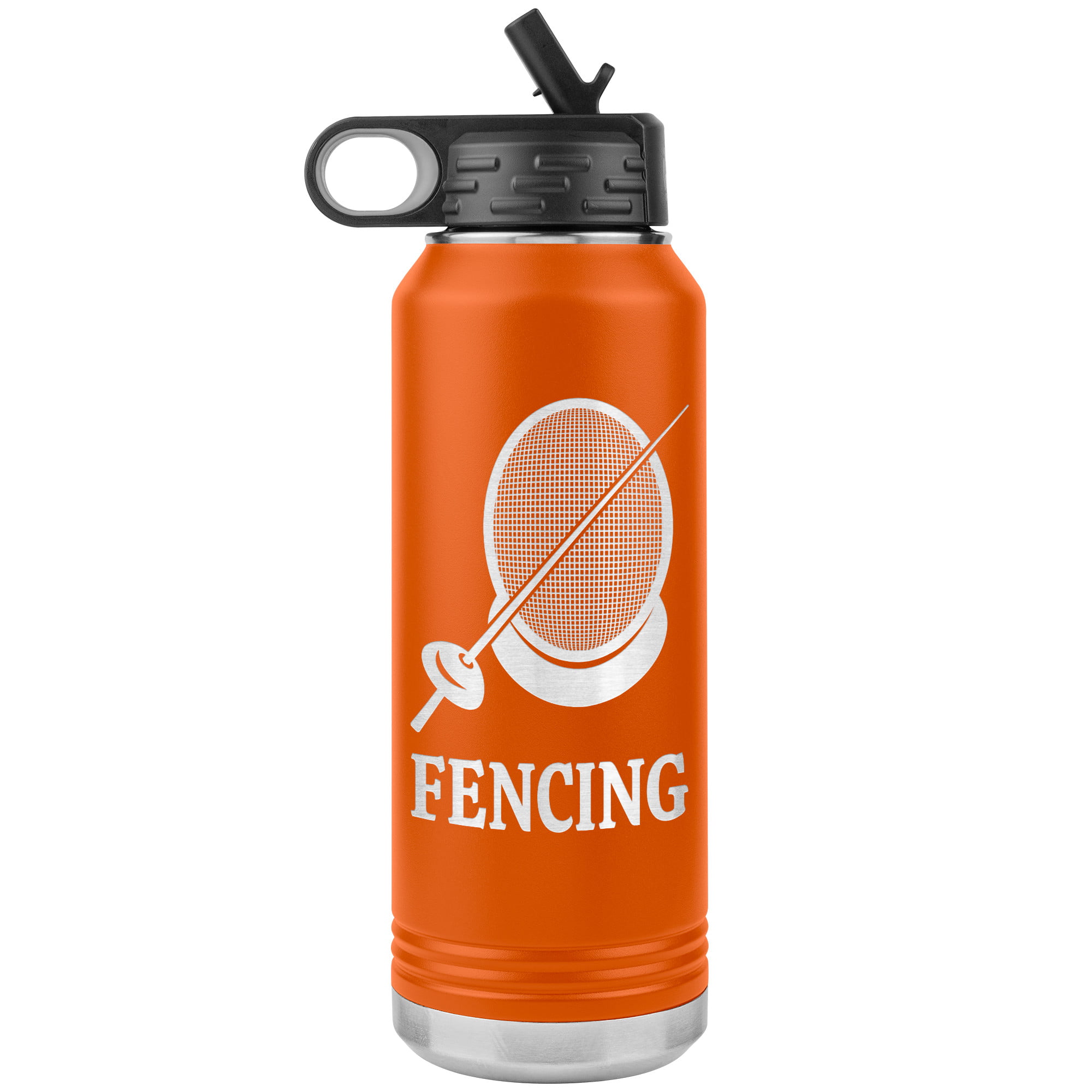 Fencing Mask Water Bottle Epee WB Tumbler Orange Mockup