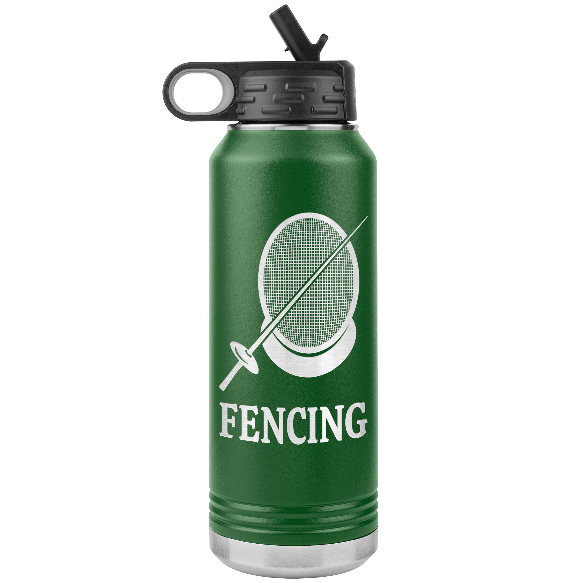 Fencing Mask Water Bottle Foil WB Tumbler Green Mockup