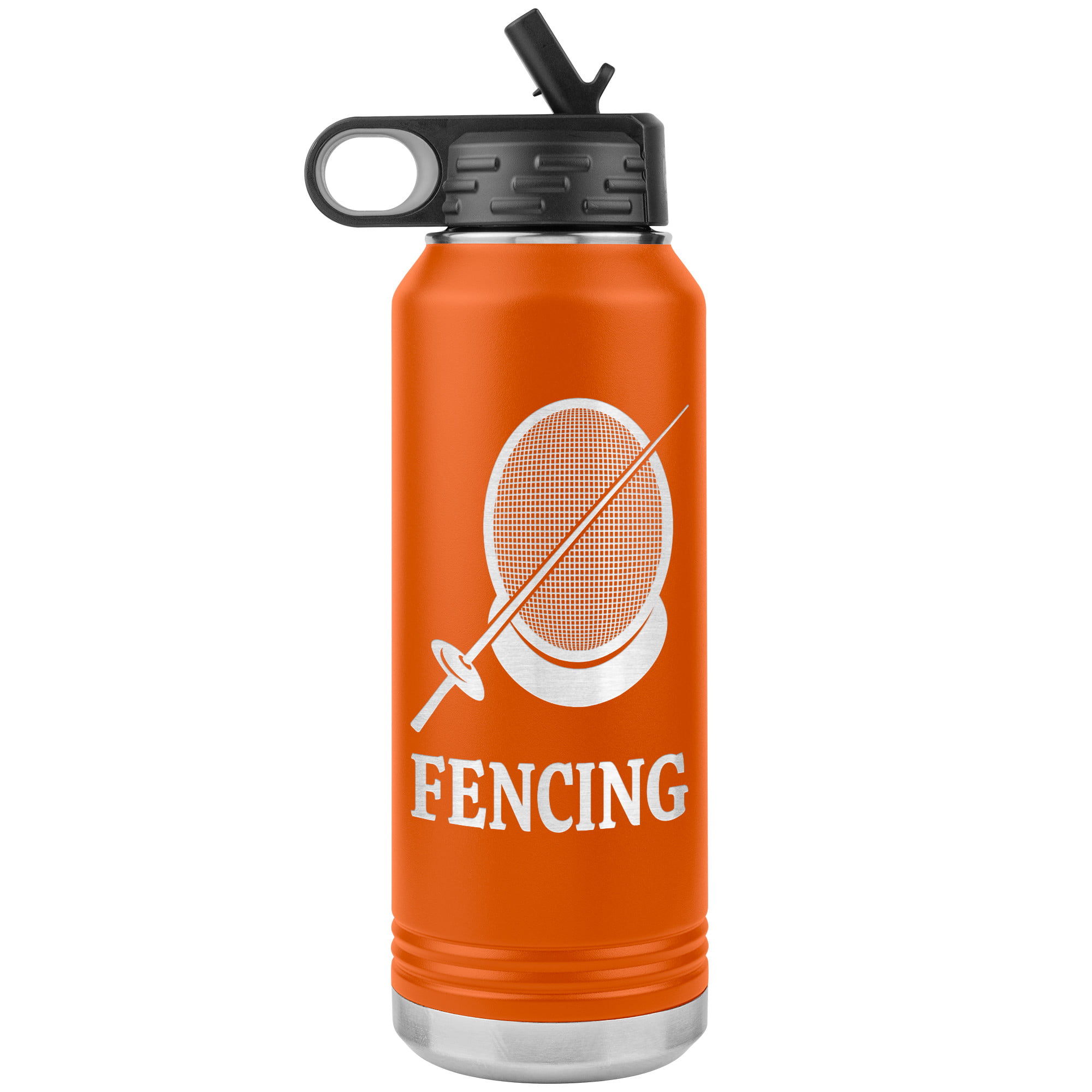 Fencing Mask Water Bottle Foil WB Tumbler Orange Mockup