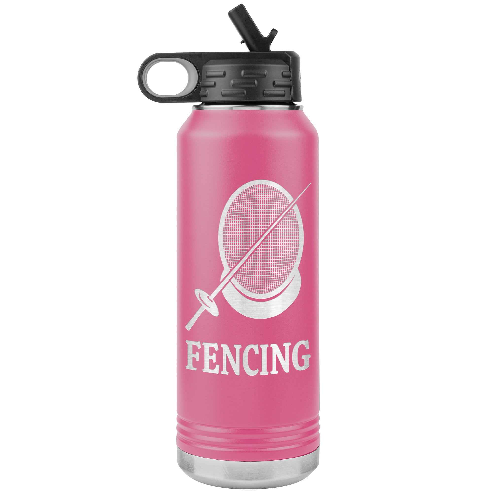 Fencing Mask Water Bottle Foil WB Tumbler Pink Mockup