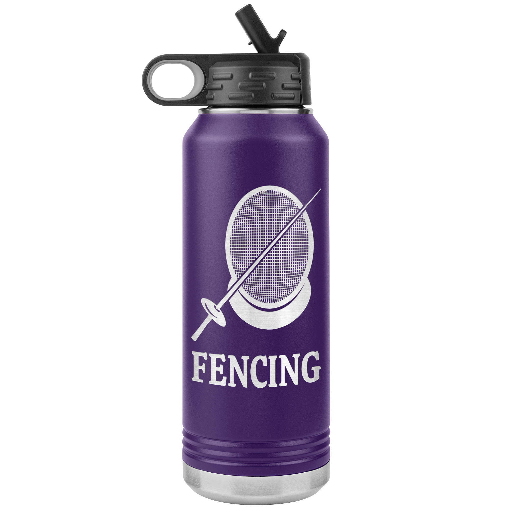 Fencing Mask Water Bottle Foil WB Tumbler Purple Mockup