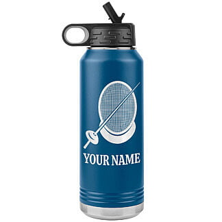 Epee Fencing Water Bottle 54 Personalized Epee Fencing Water Bottle with Custom Text