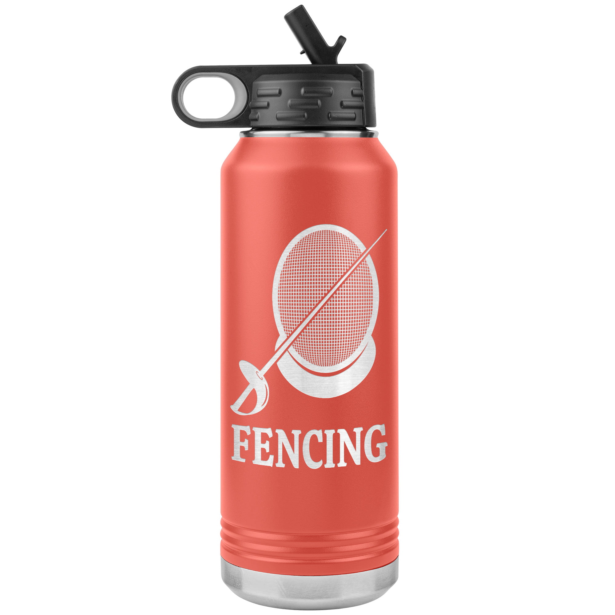 Fencing Mask Water Bottle Sabre WB Tumbler Coral Mockup