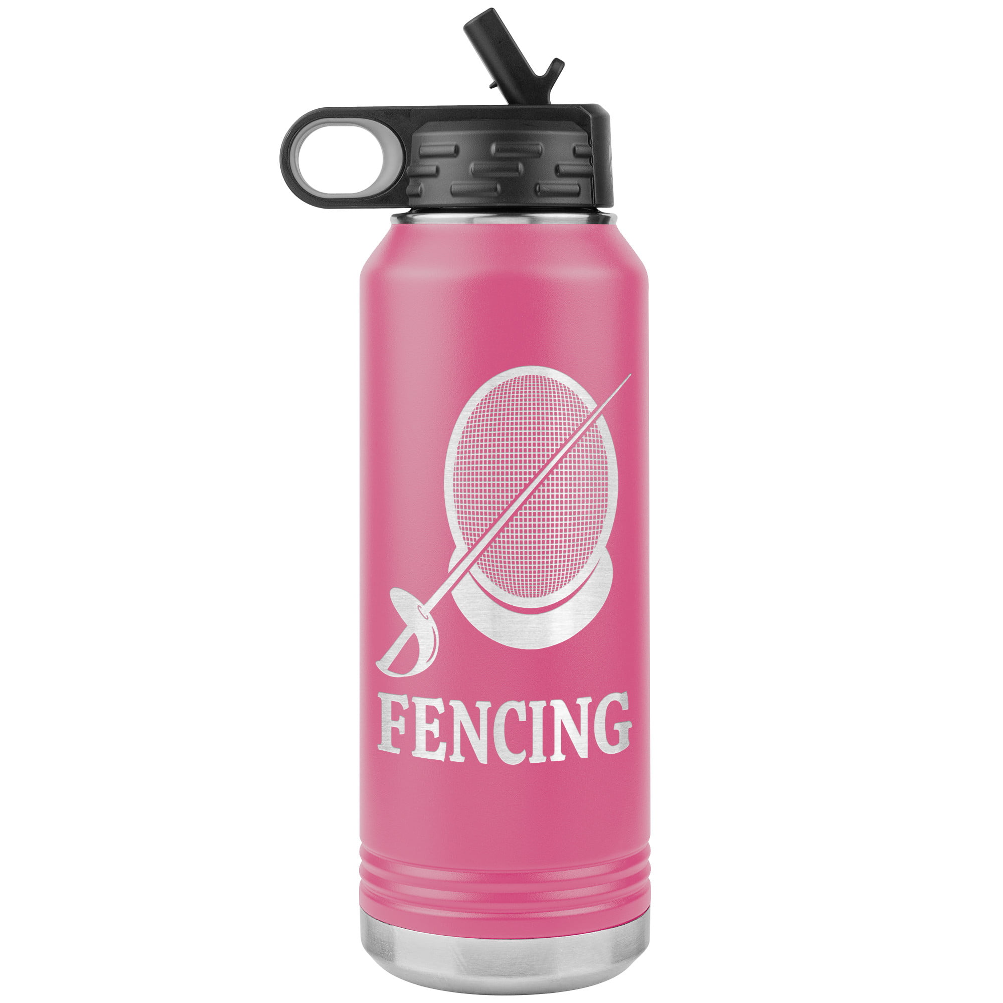 Fencing Mask Water Bottle Sabre WB Tumbler Pink Mockup