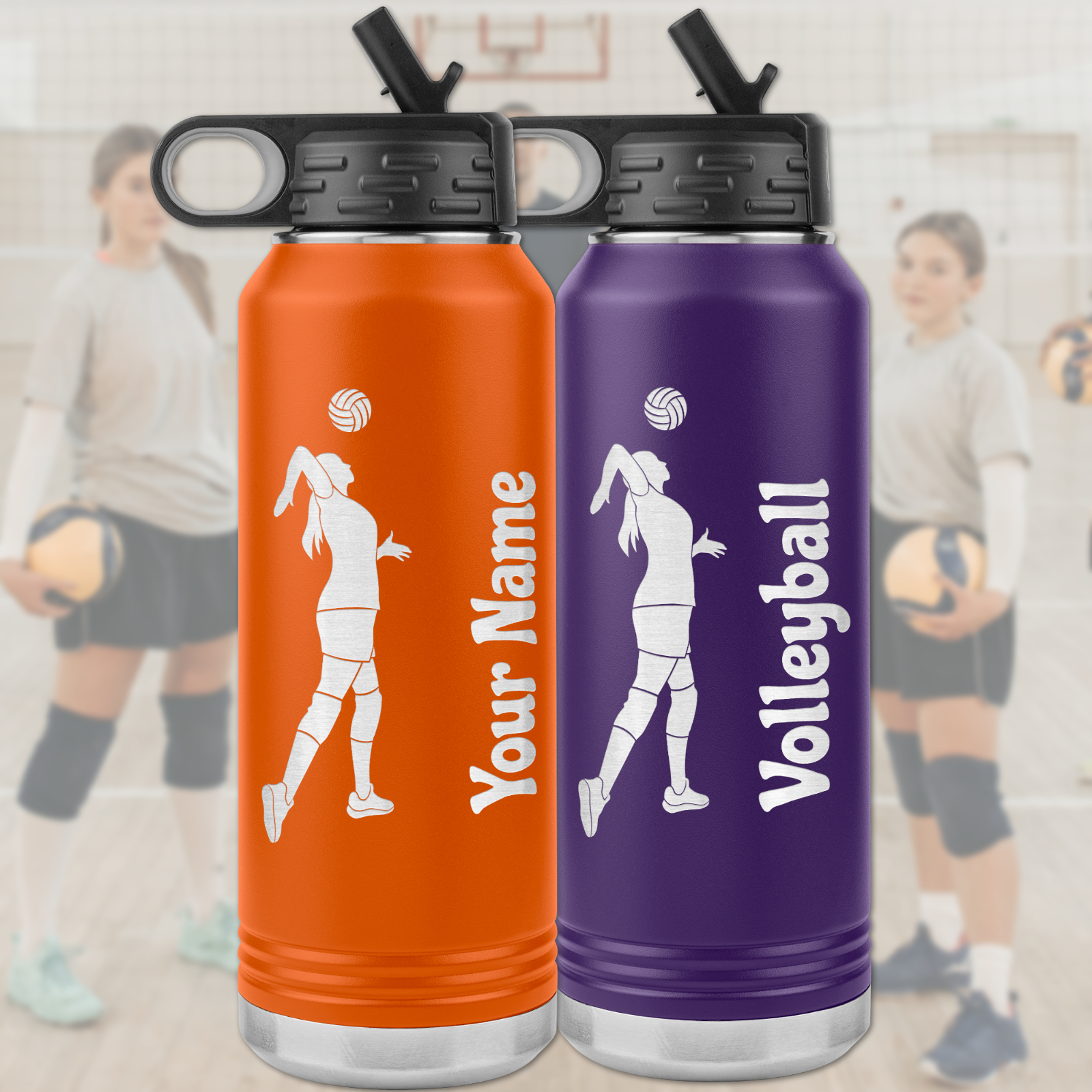 Volleyball Team Custom 32 oz Polar Water Bottle