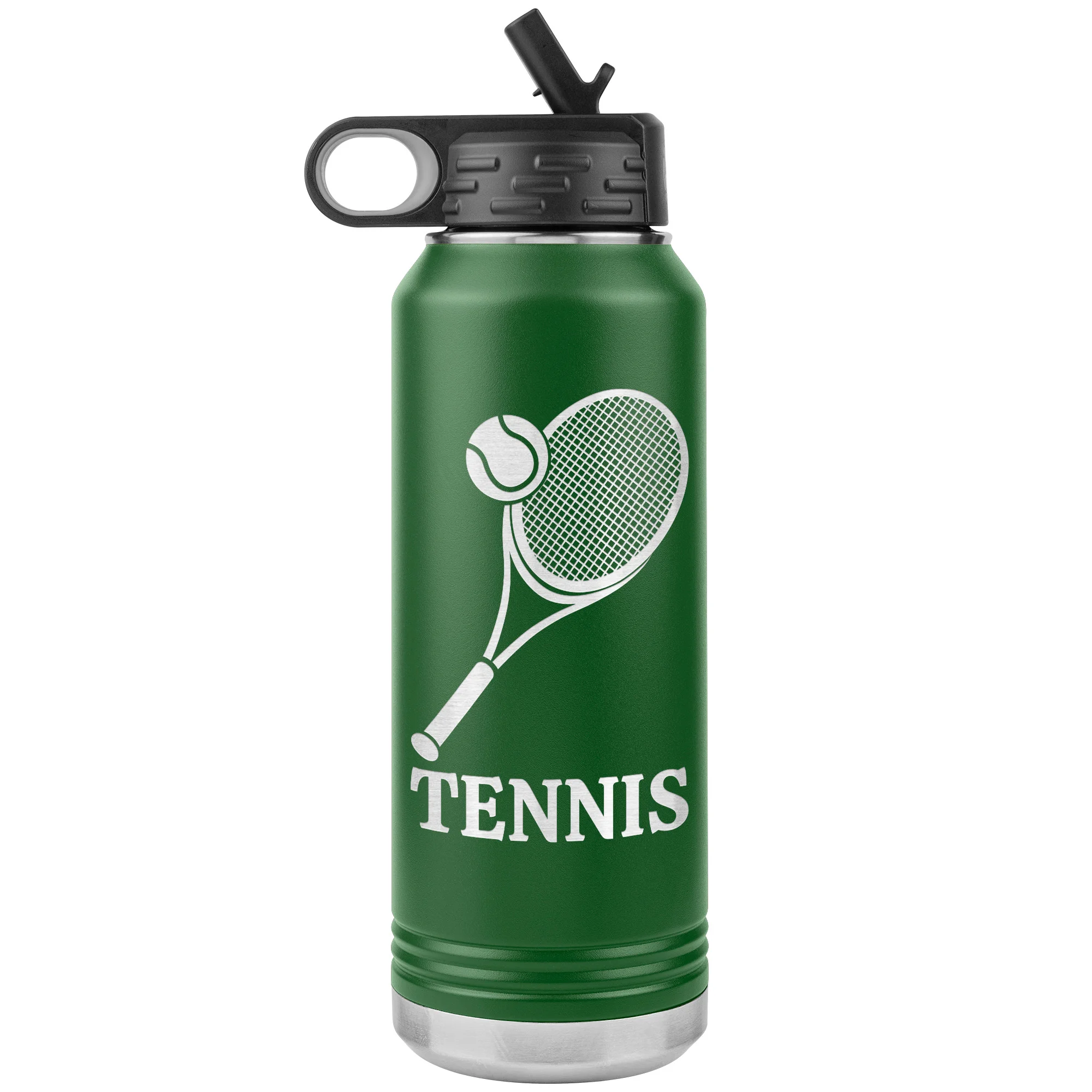personalized tennis bottle green