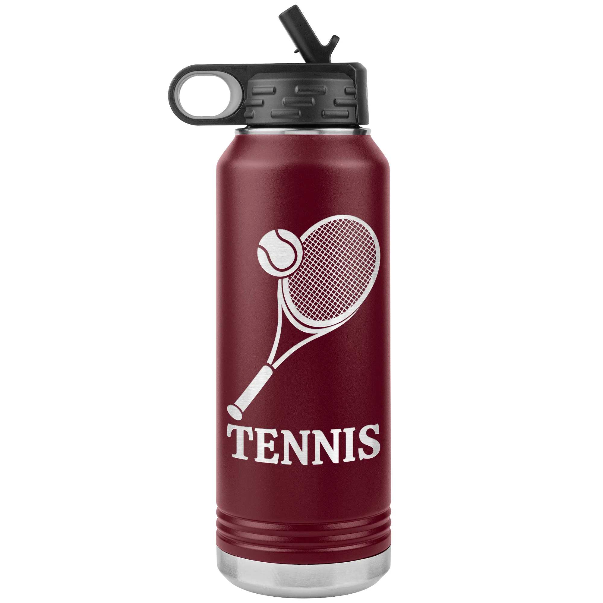 personalized tennis bottle maroon
