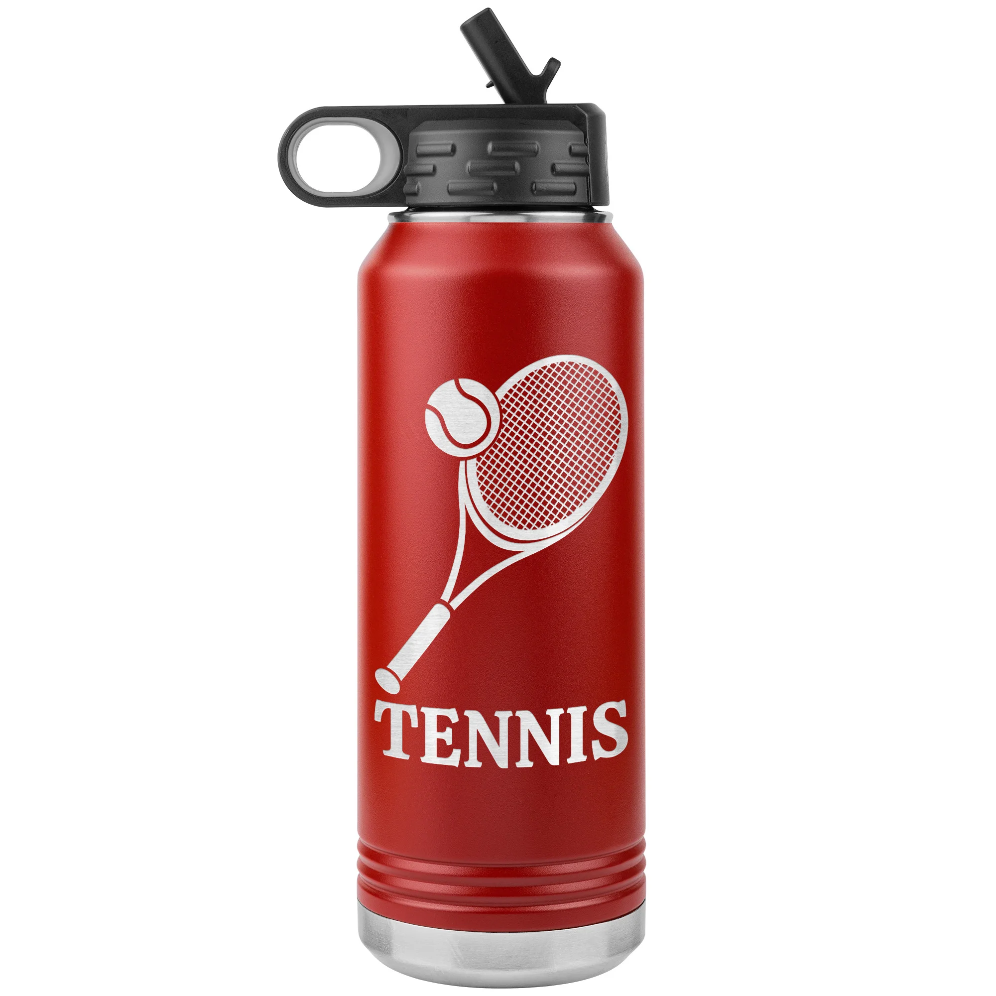 personalized tennis bottle red