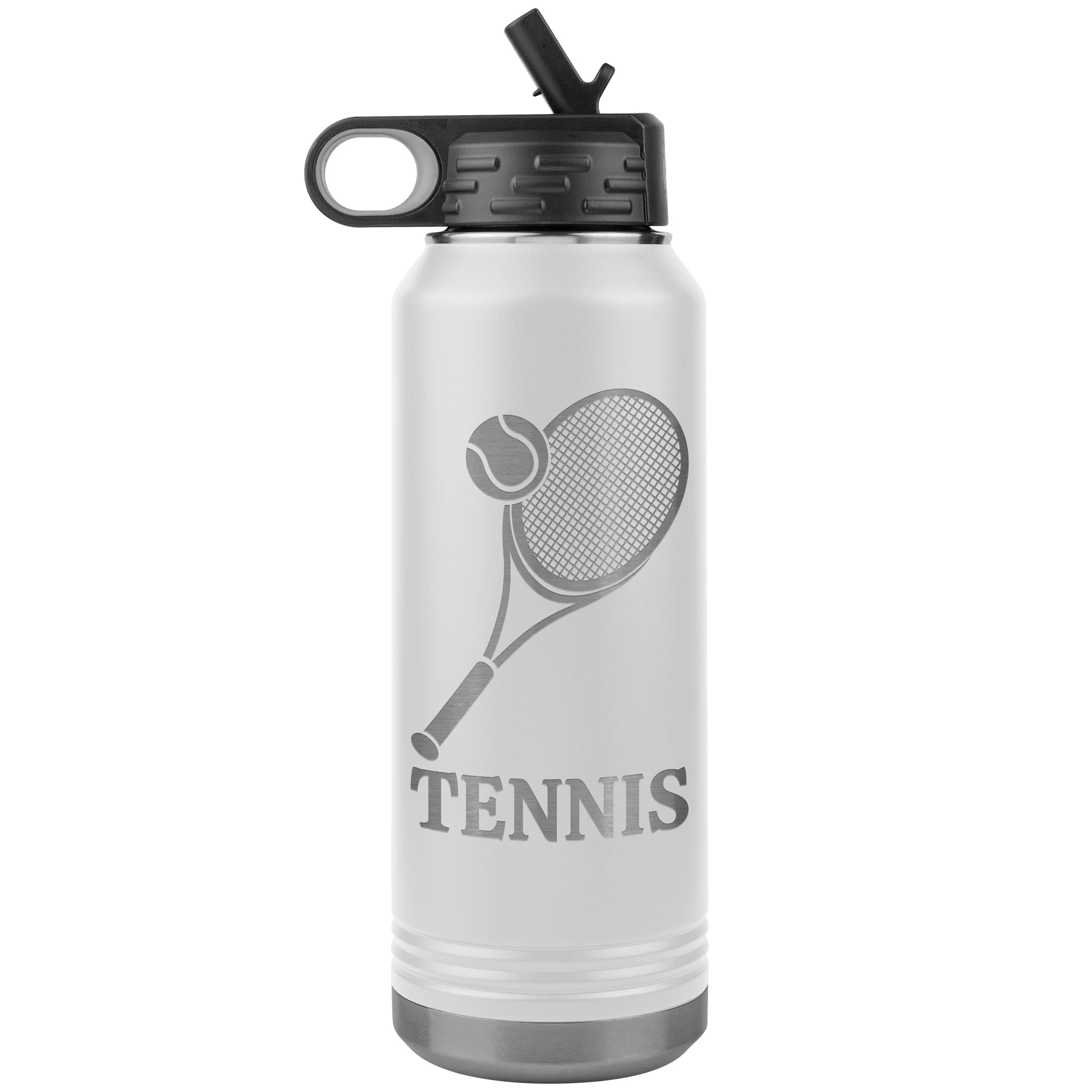 personalized tennis bottle white