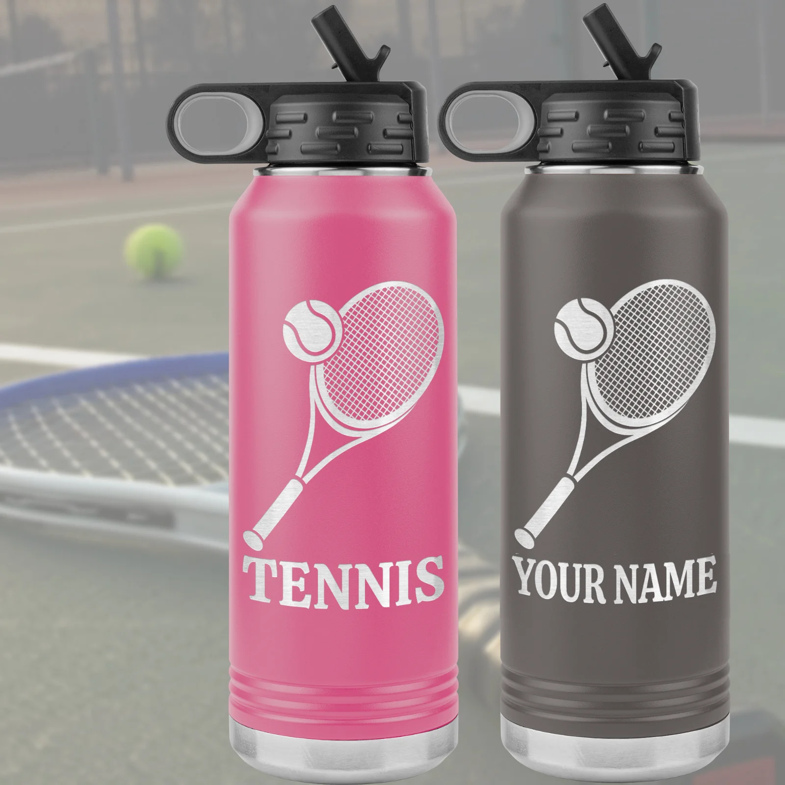 personalized tennis water bottle gift