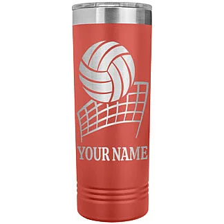 Volleyball Skinny Tumbler 54 Personalized Volleyball Tumbler with Custom Text