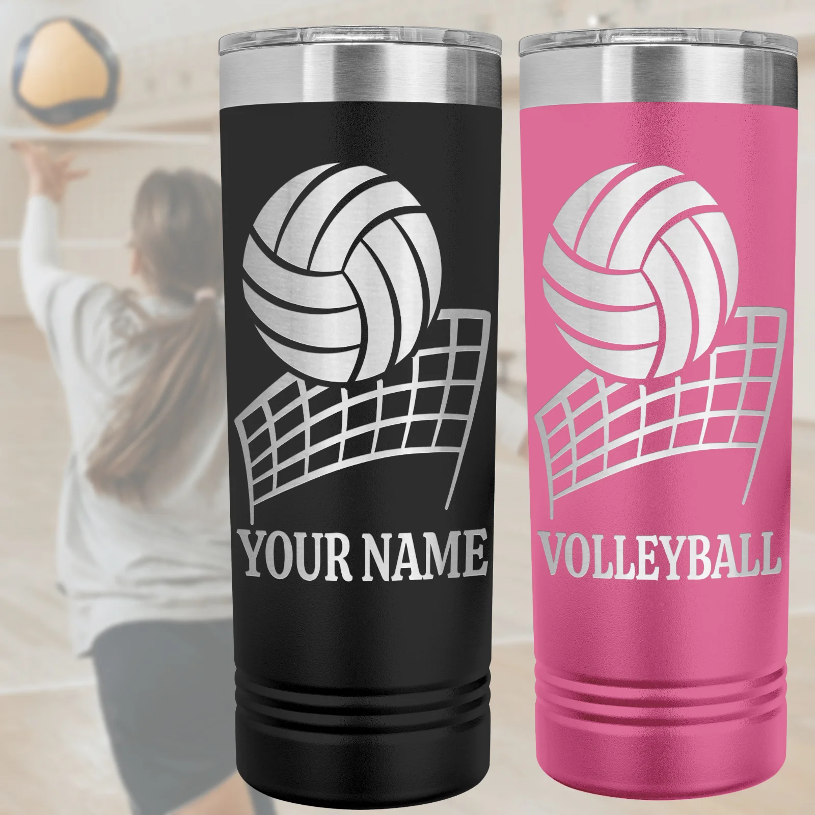 personalized volelyball gift tumbler