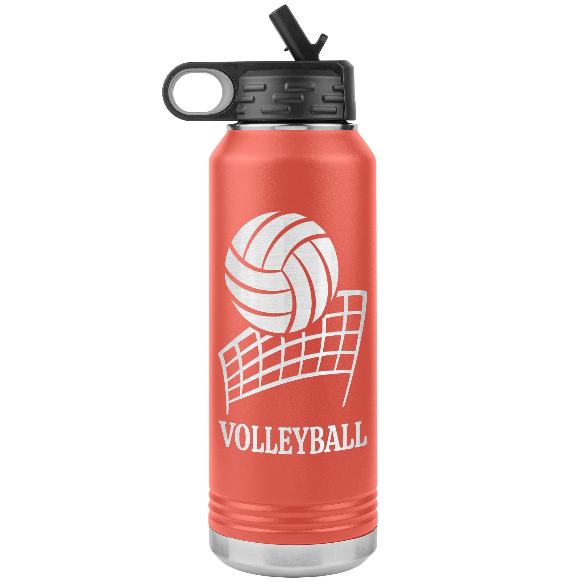 personalized volleyball bottle coral