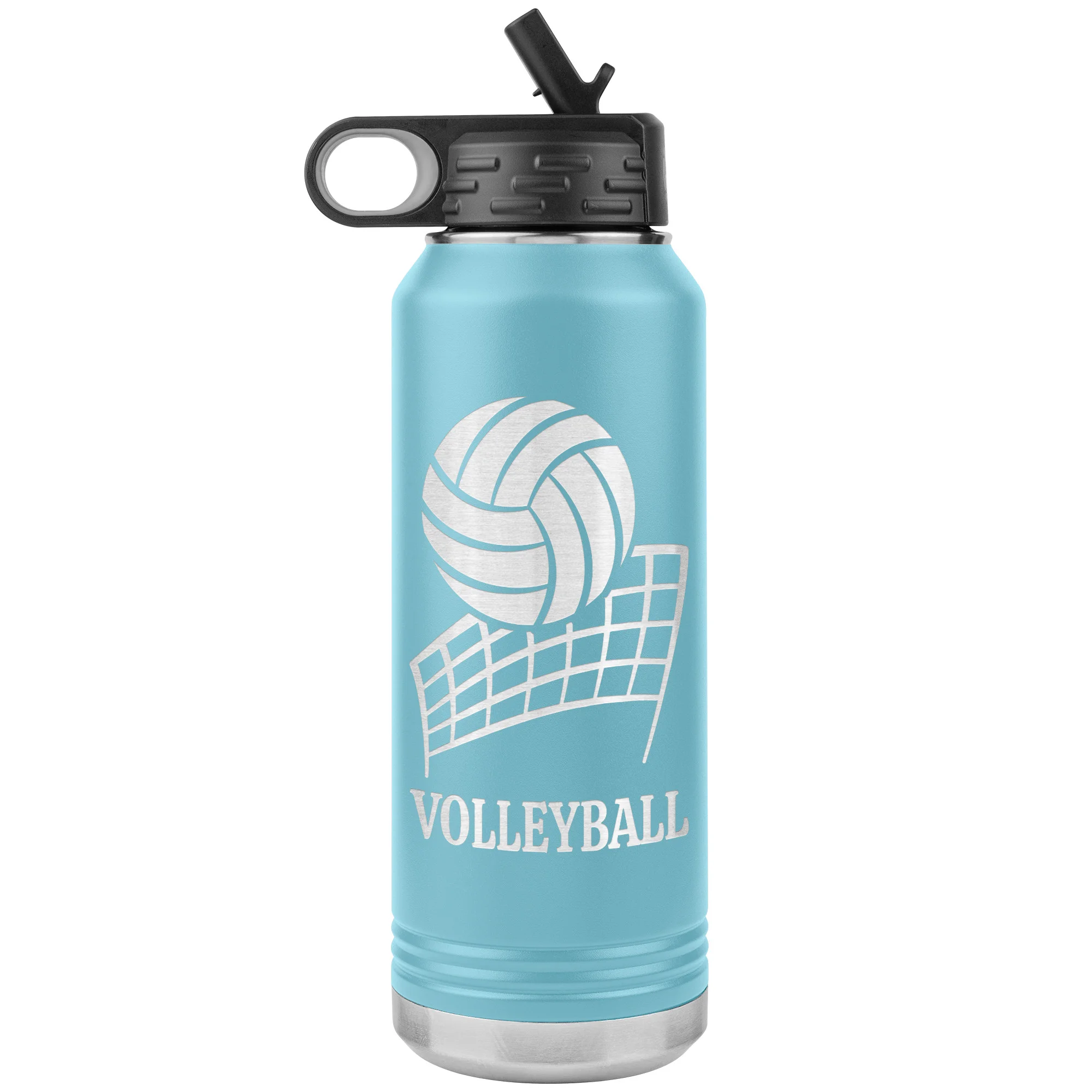 personalized volleyball bottle light blue