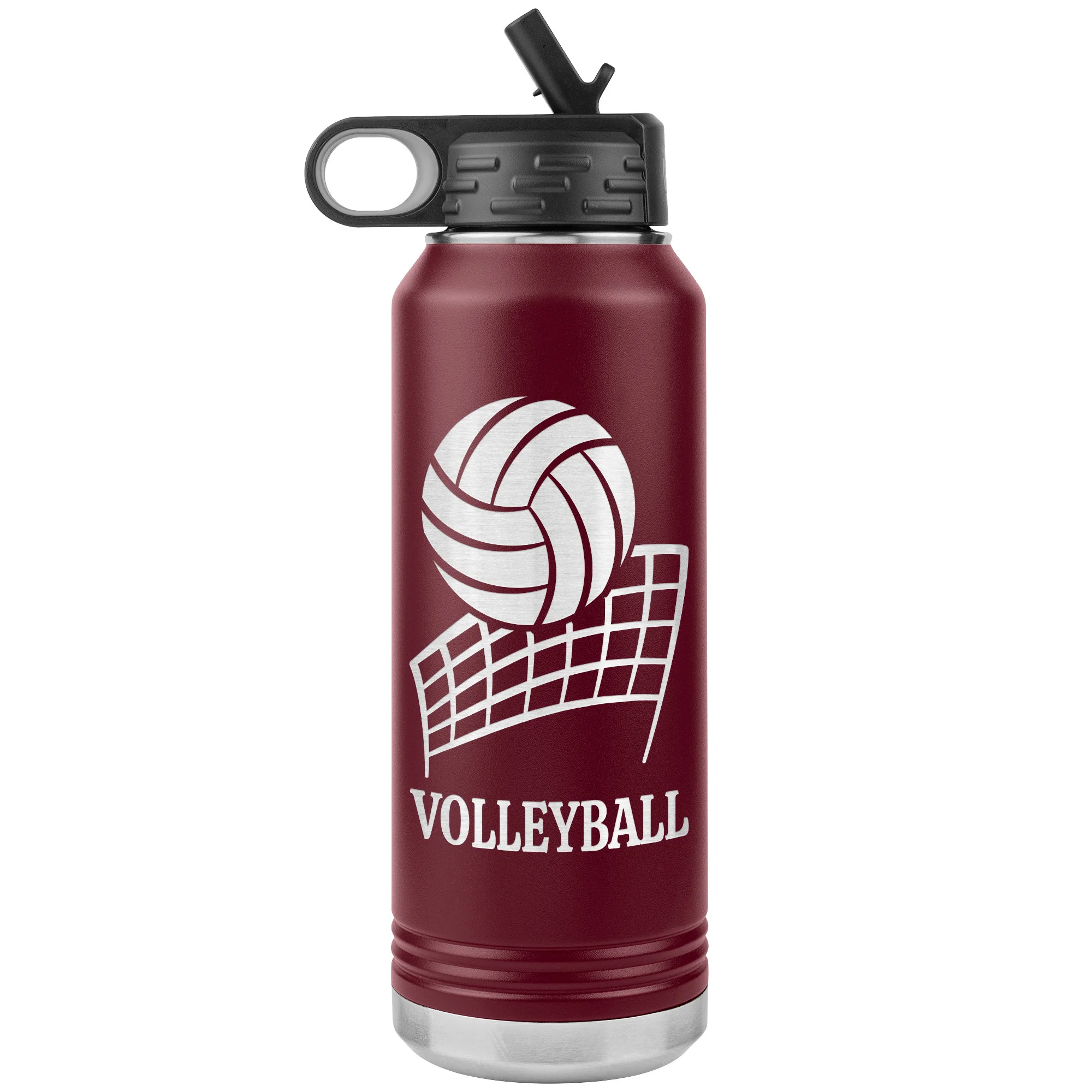 personalized volleyball bottle maroon