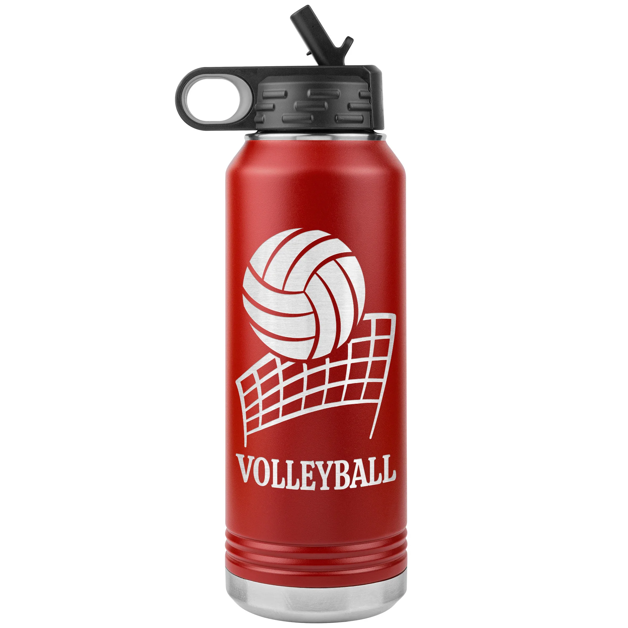 personalized volleyball bottle red