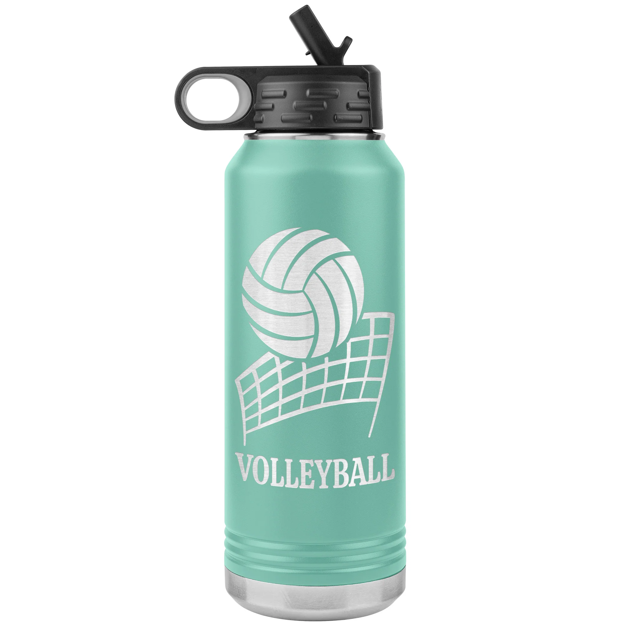 personalized volleyball bottle teal