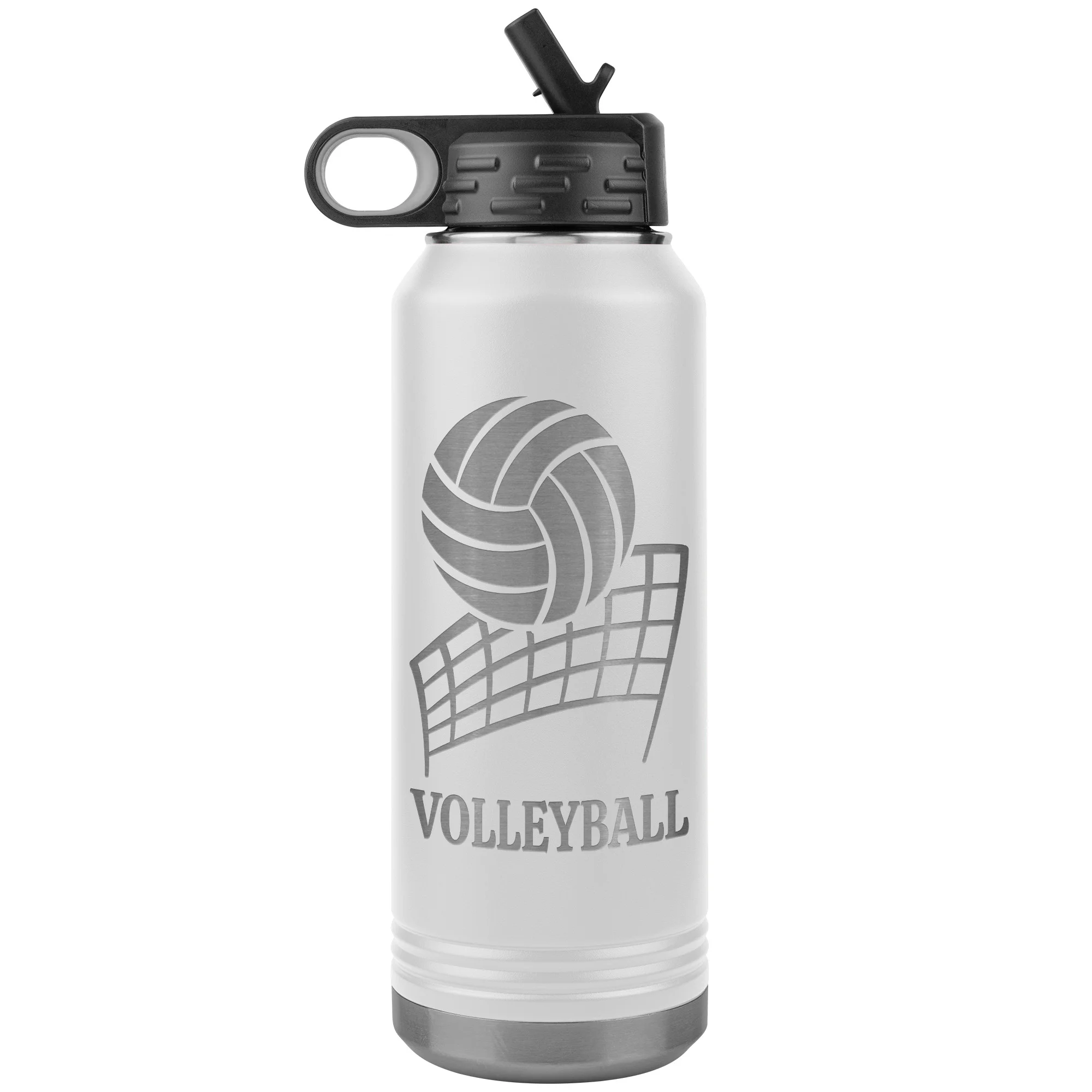personalized volleyball bottle white