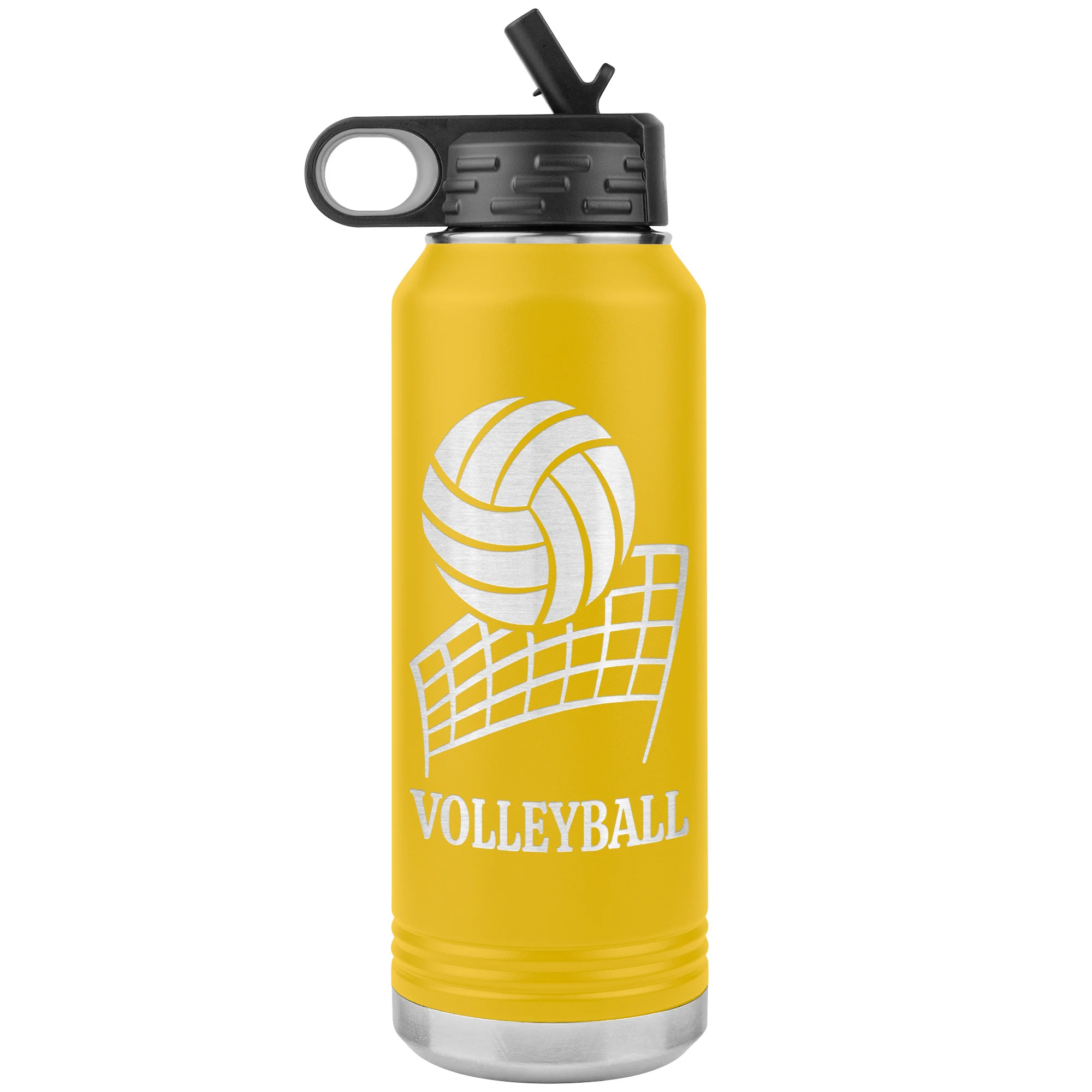 personalized volleyball bottle yellow
