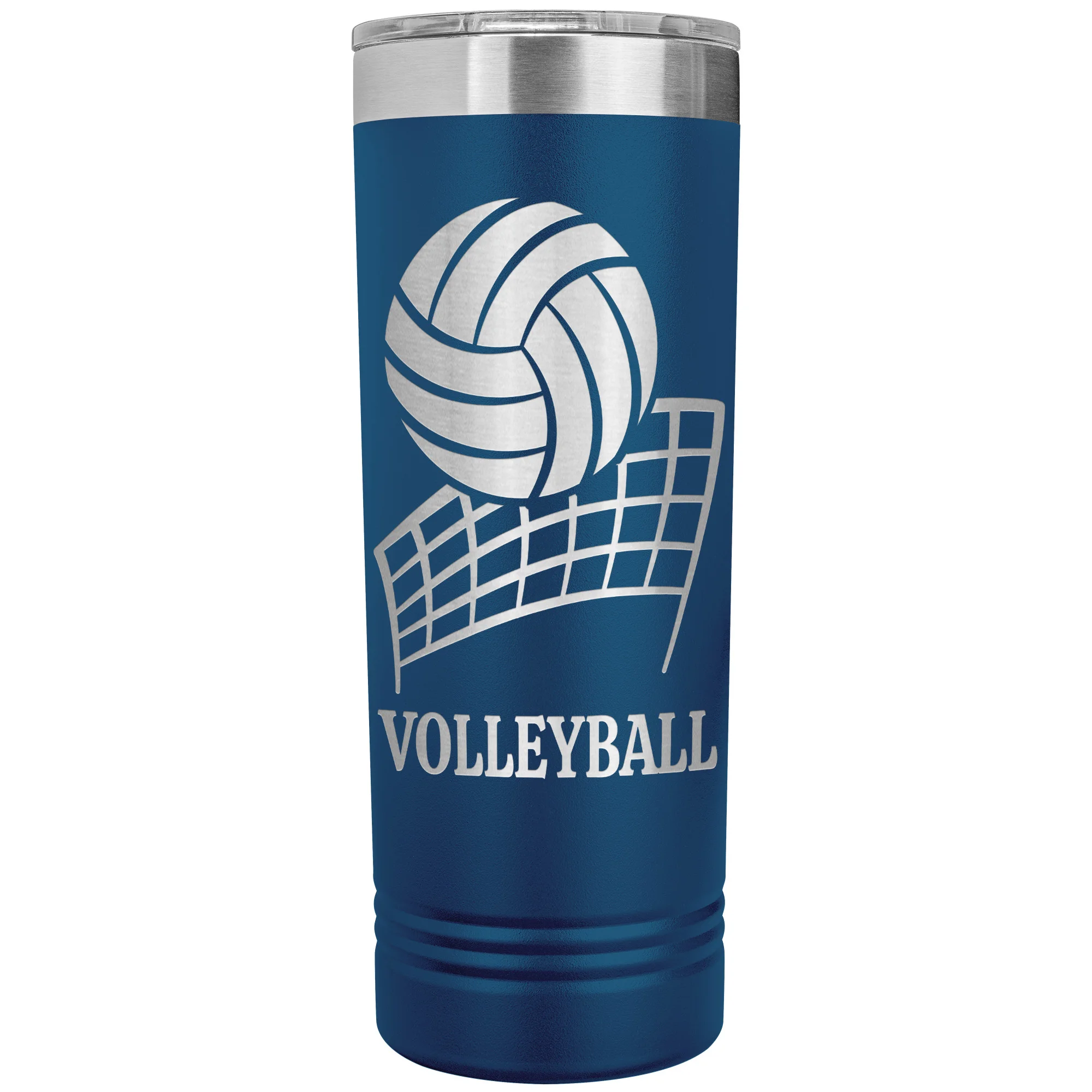 personalized volleyball tumbler blue