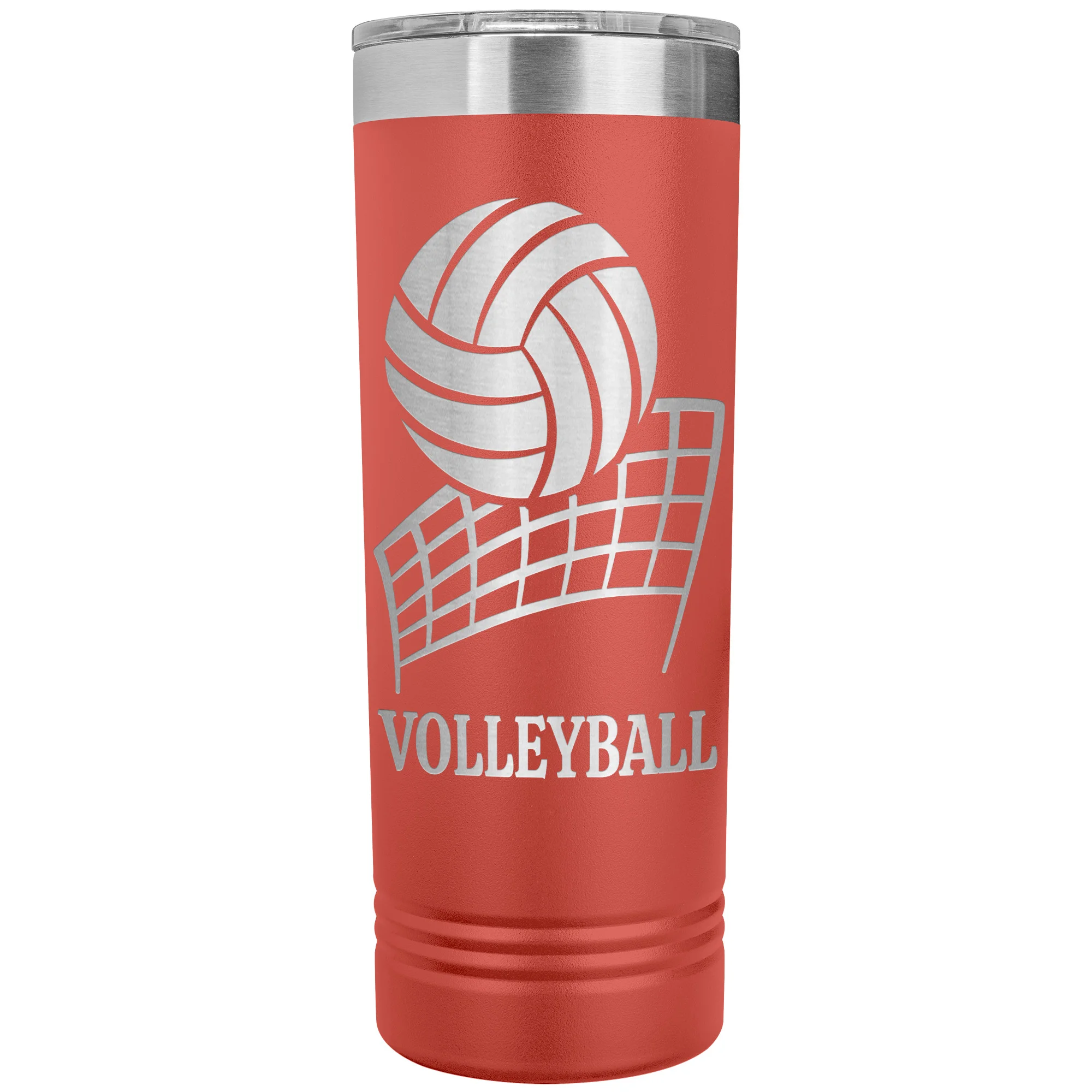 personalized volleyball tumbler coral