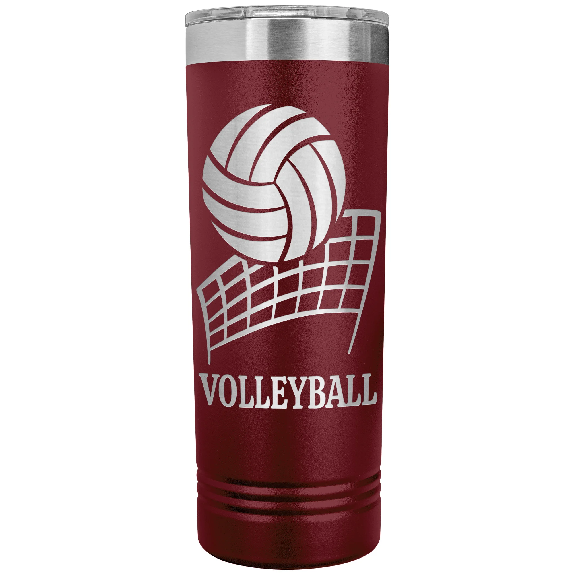 personalized volleyball tumbler maroon