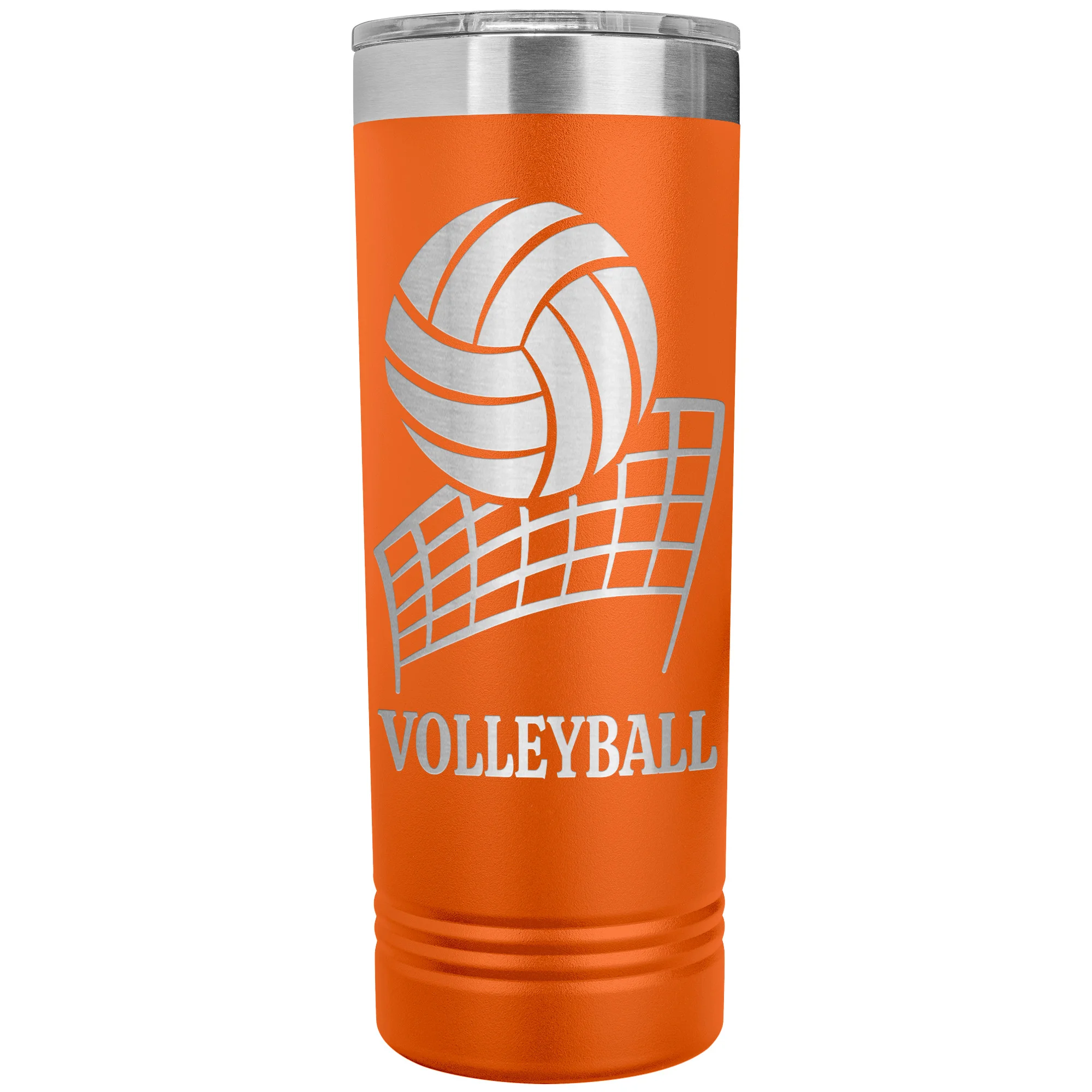 personalized volleyball tumbler orange