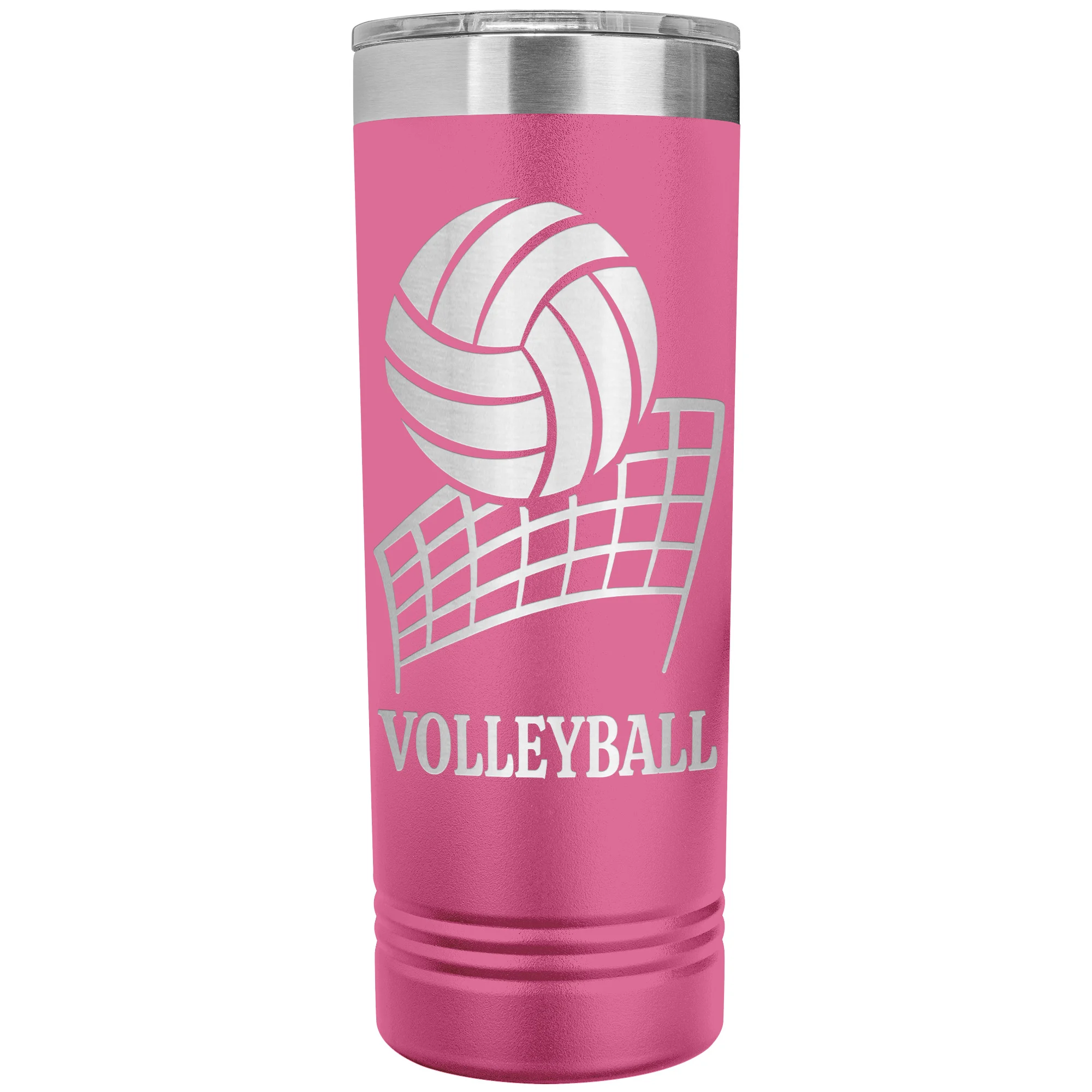 personalized volleyball tumbler pink