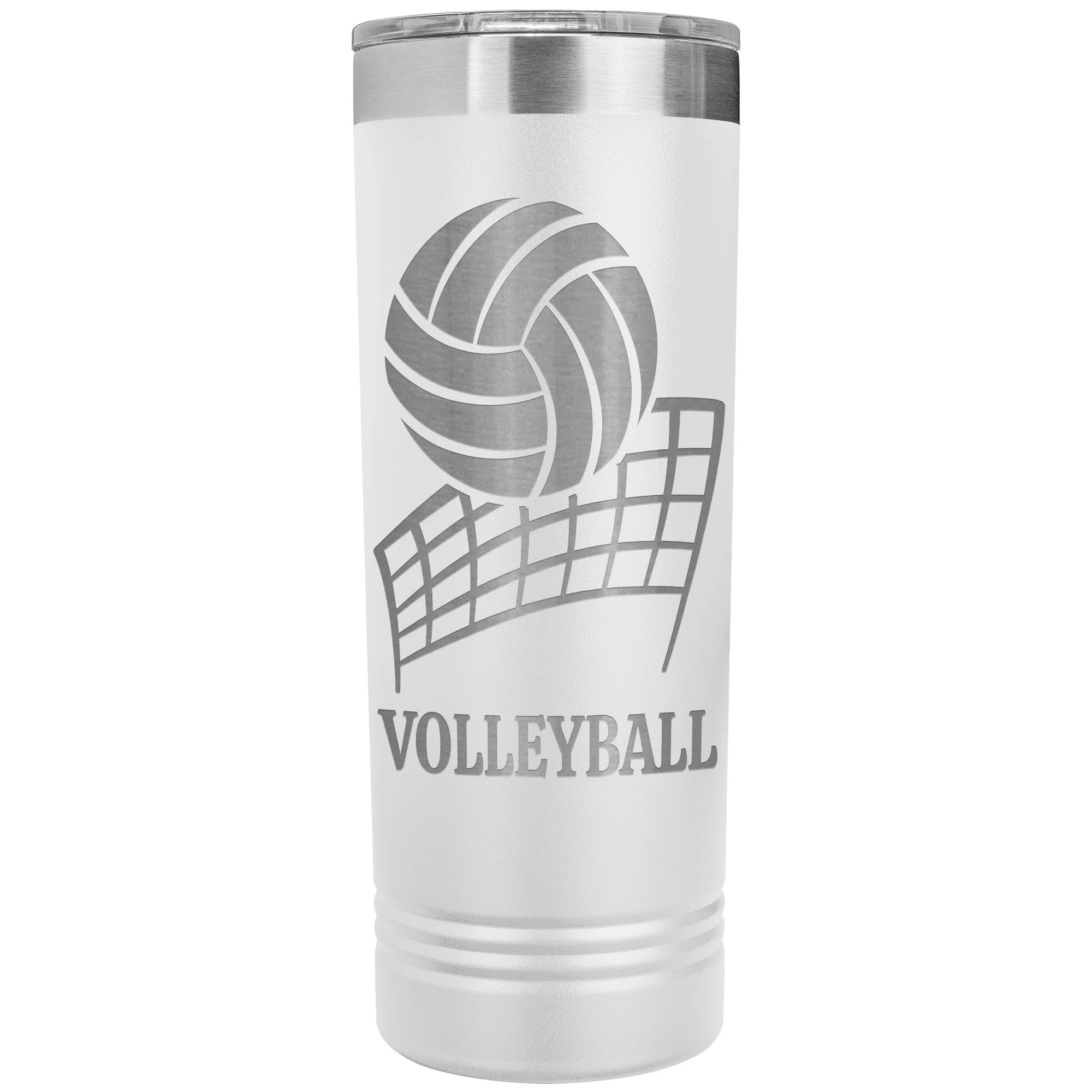 personalized volleyball tumbler white