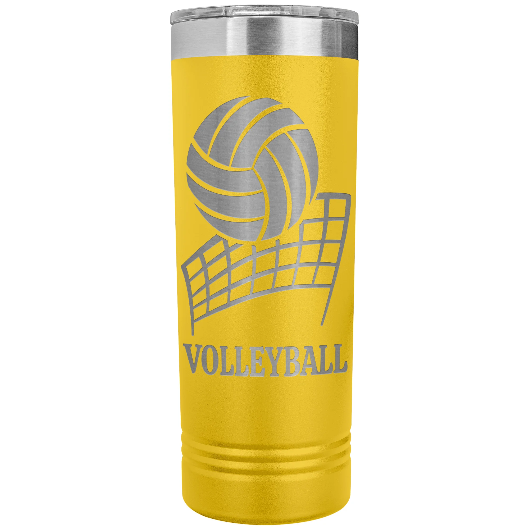 personalized volleyball tumbler yellow