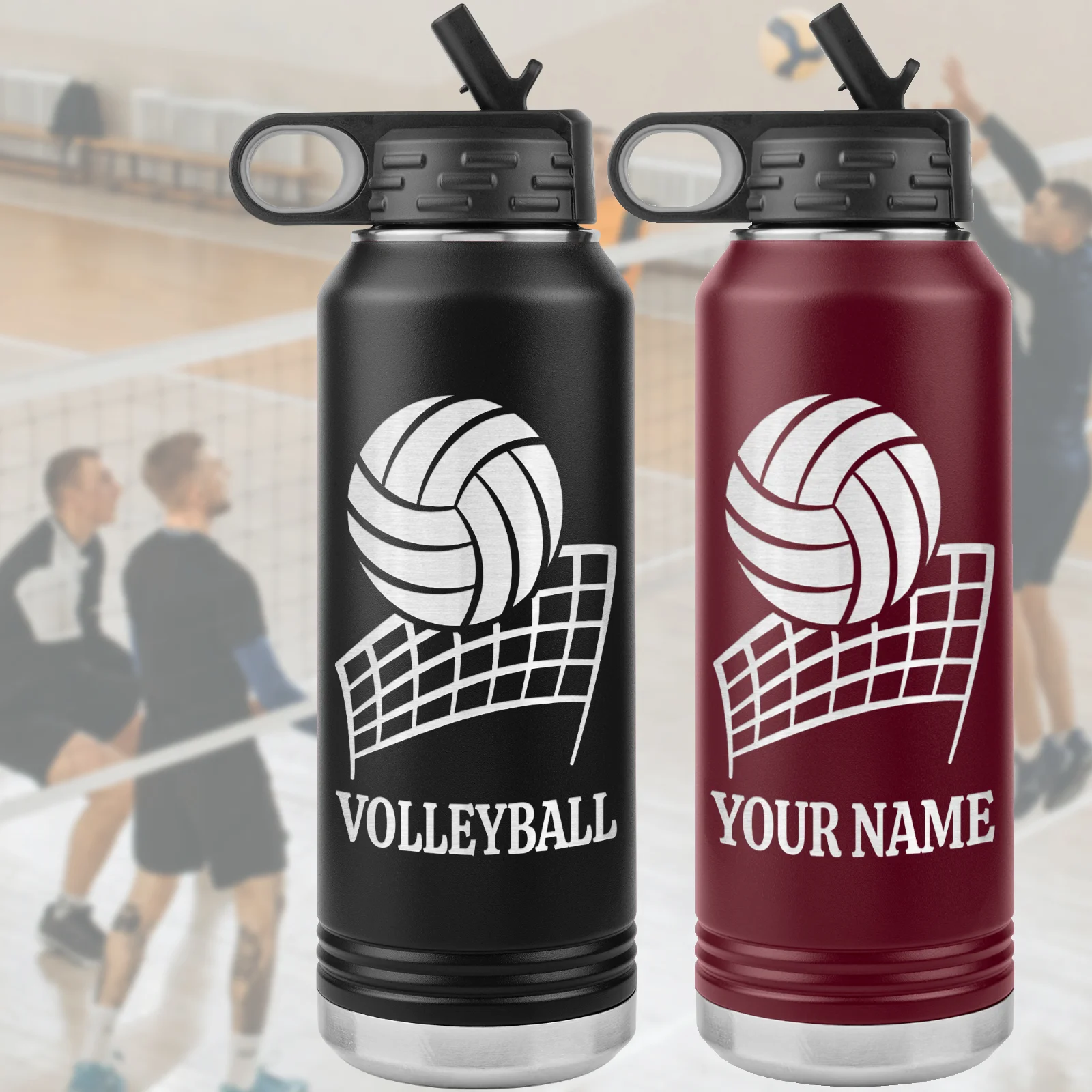 Volleyball Team Custom 32 oz Polar Water Bottle