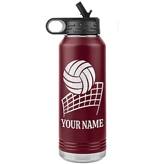 Volleyball Water Bottle 54 Personalized Volleyball Water Bottle with Custom Text
