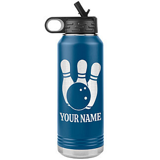 Bowling Water Bottle 53 Personalized Bowling Water Bottle with Name