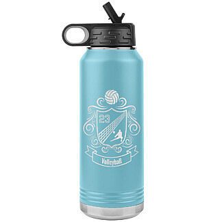 Volleyball Coat of Arms Water Bottle 54 volleyball coat of arms light blue
