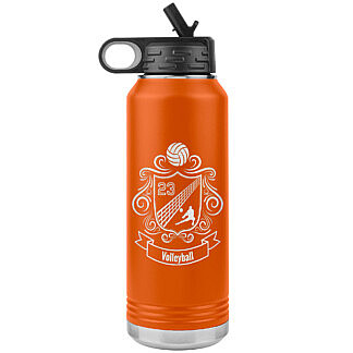 Volleyball Coat of Arms Water Bottle 53 volleyball coat of arms orange