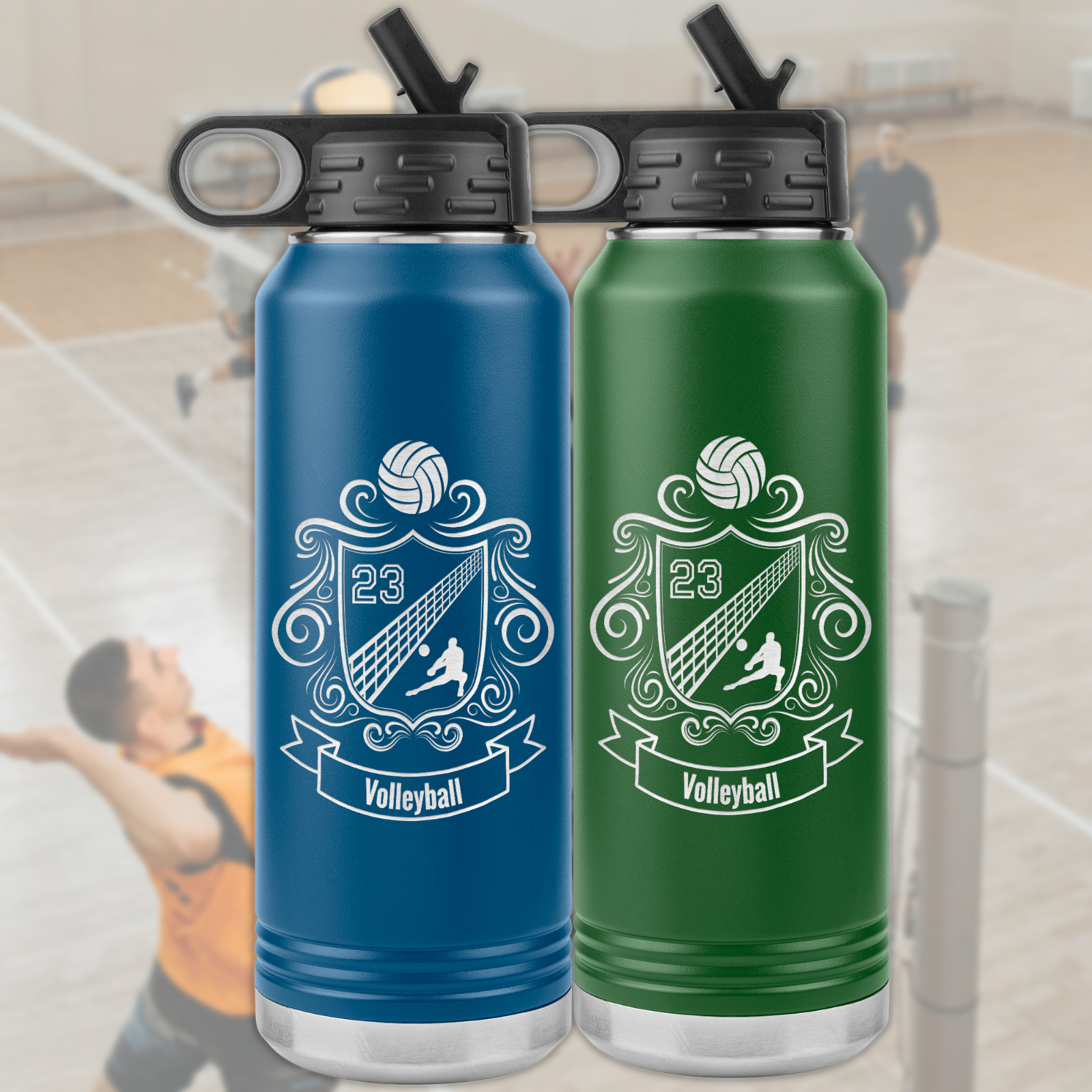 Volleyball Team Custom 32 oz Polar Water Bottle