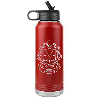 Golf Coat of Arms Water Bottle 52 Golf King Water Bottle WB Tumbler Red