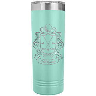 Golf Coat of Arms Skinny Tumbler 54 Golf Queen Tumbler Teal