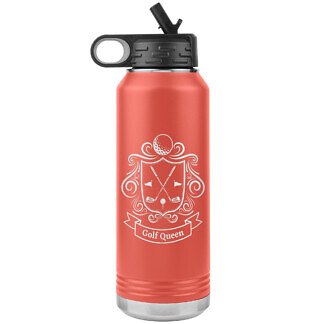 Golf Coat of Arms Water Bottle 54 Golf Queen Water Bottle WB Tumbler Coral