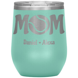 Tennis Mom Wine Tumbler 54 Mom Tennis 12oz Wine Tumbler Teal
