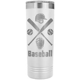 Baseball/Softball Gear Tumbler 52 Personalized White Softball Stainless Steel Tumbler