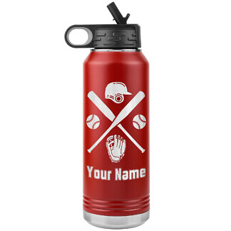 Baseball/Softball Gear Water Bottle 53 Personalized Baseball Water Bottle with Player Name